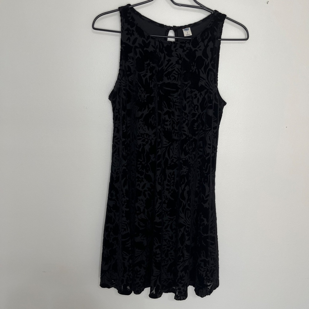 Black Burnout Velvet Mini Tank Dress Women's S Petite Whimsigoth Dark Romantic